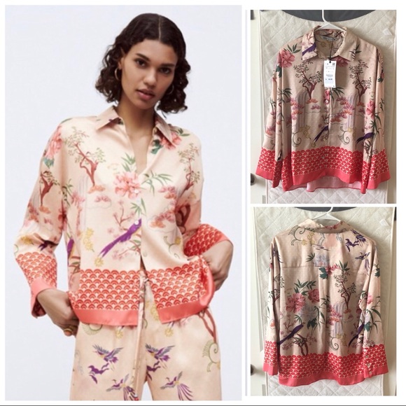 LAST NWT ZARA PRINT SHIRT - Picture 4 of 14